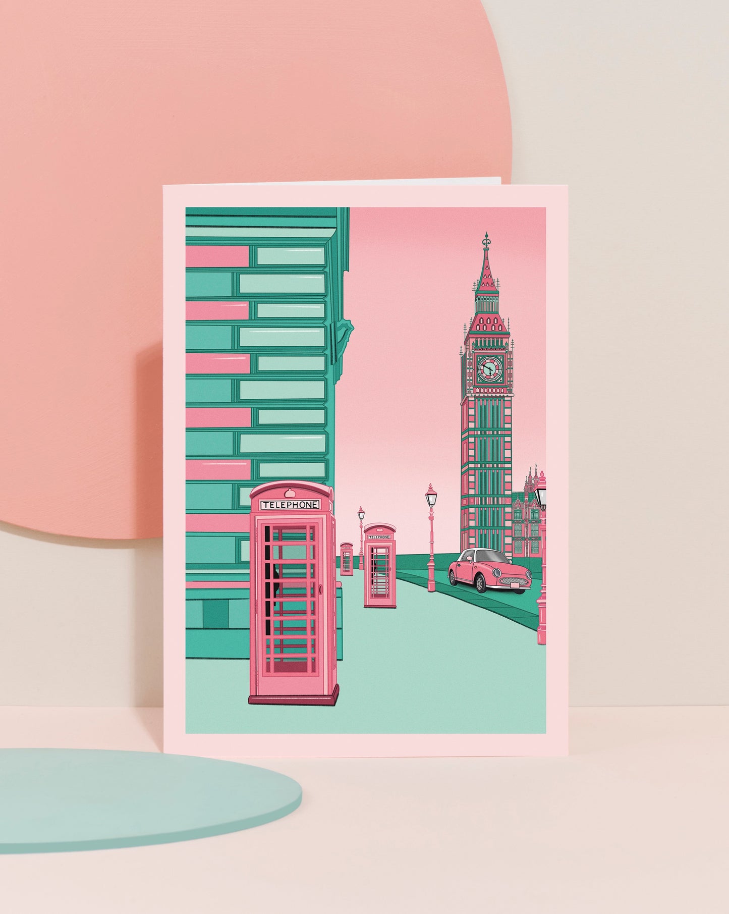 ‘Pink and Mint Big Ben’ card