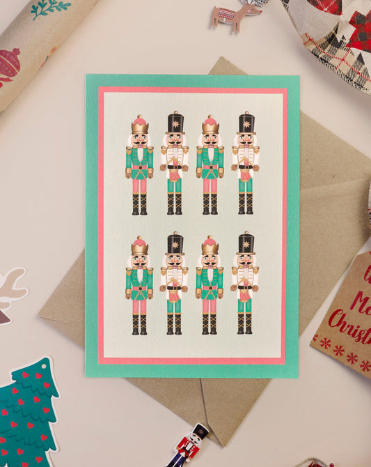 ‘Pink and Mint Nutcracker’ card