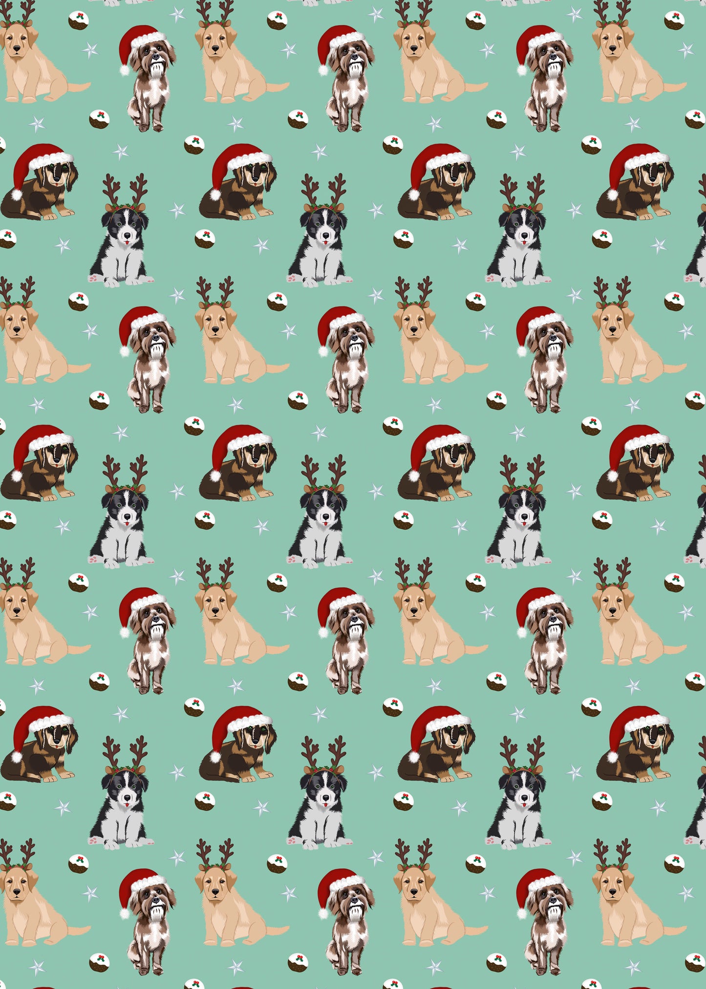 Christmas puppy gift wrap