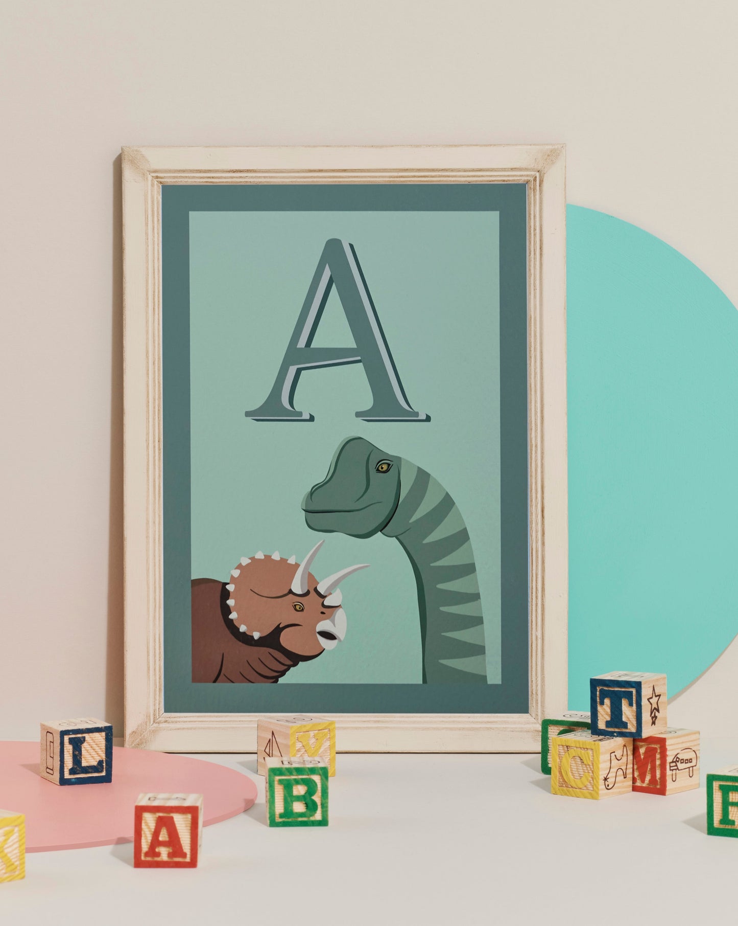 Green Dino Letter prints A4