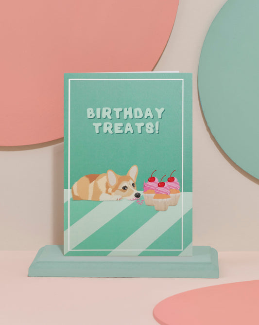 ‘Corgi and cupcakes’ card