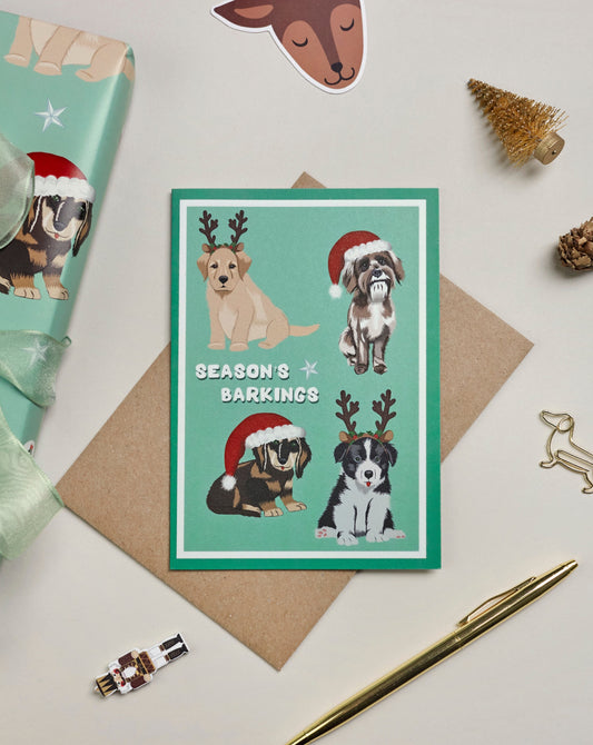 Christmas puppies card