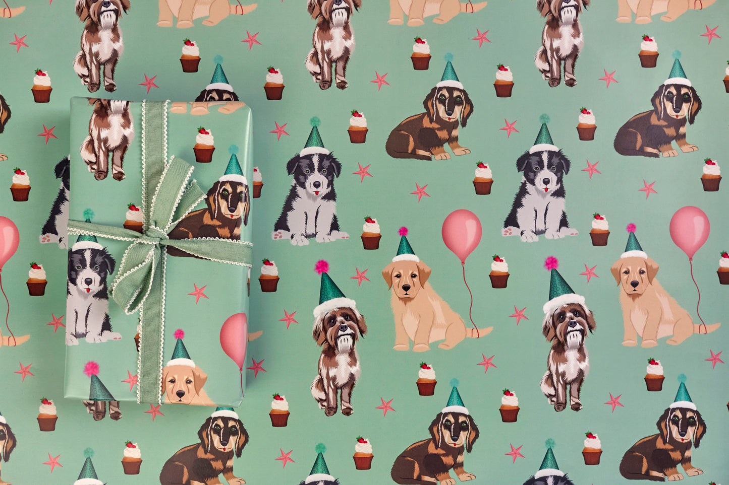 Birthday puppy gift wrap