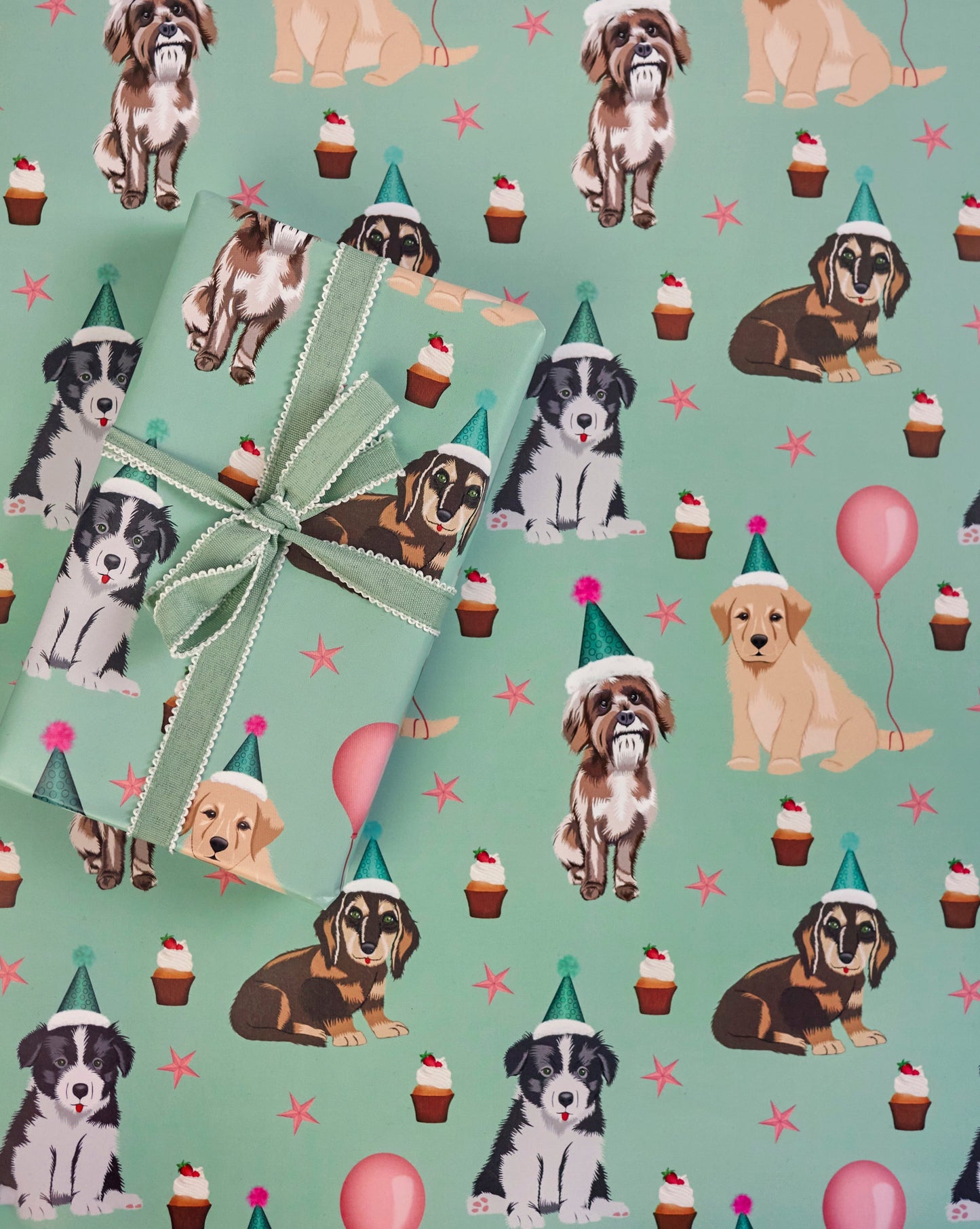 Birthday puppy gift wrap