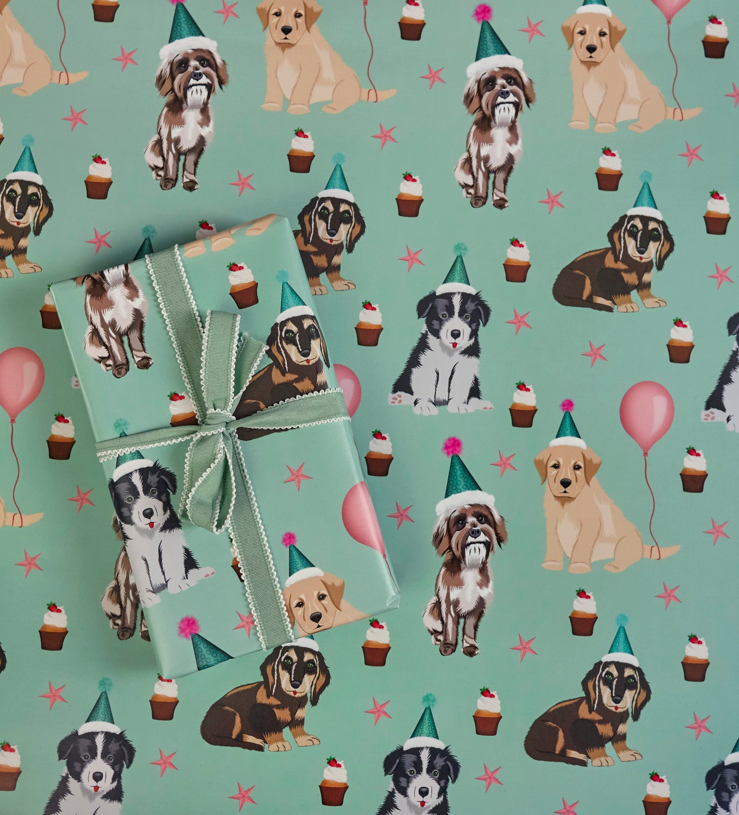 Birthday puppy gift wrap