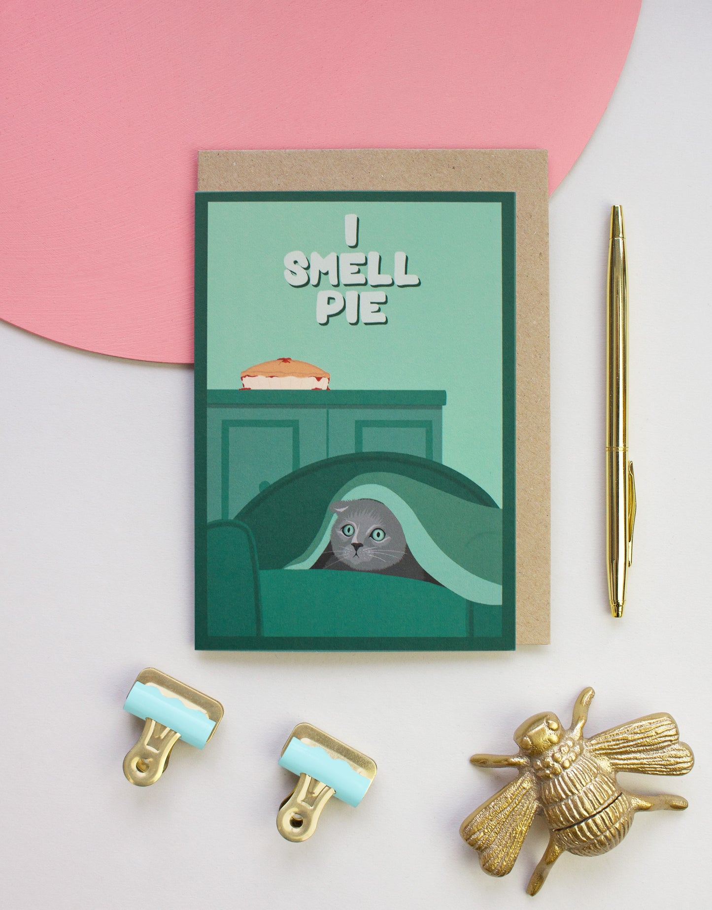 'I smell pie' cat card