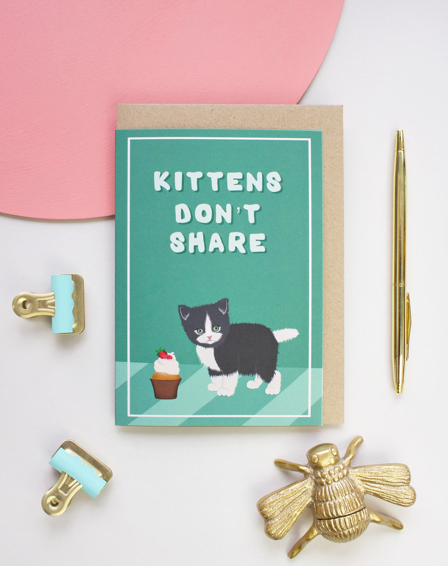 'Kittens don't share' cat card