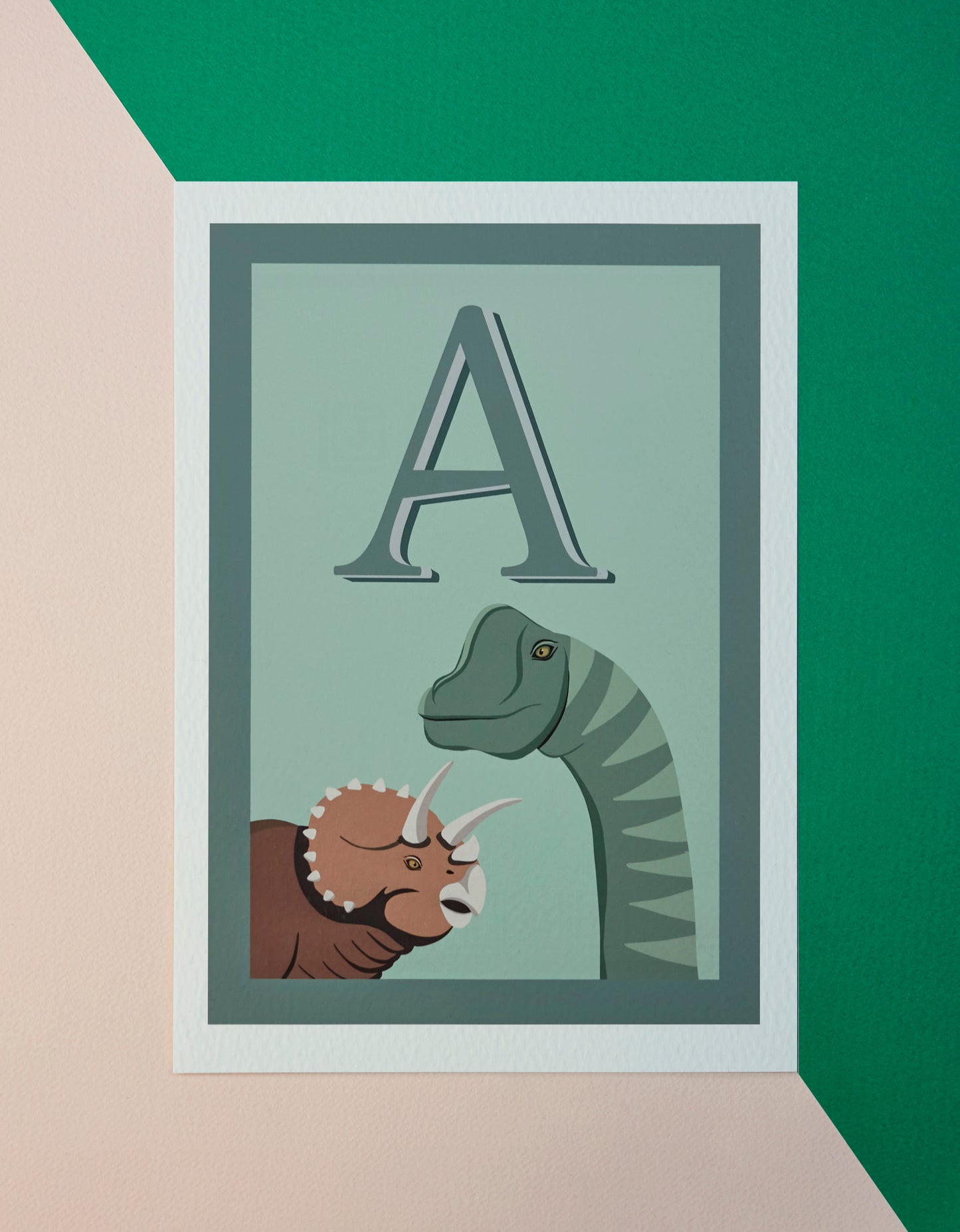 Green Dino Letter prints A4