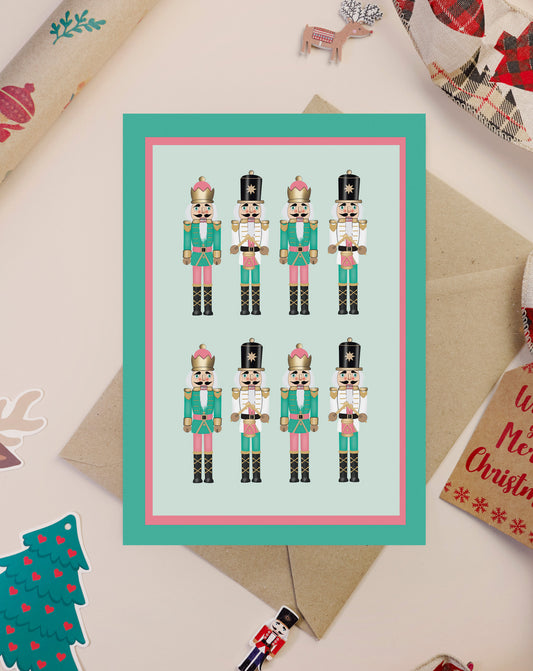 ‘Pink and Mint Nutcracker’ card