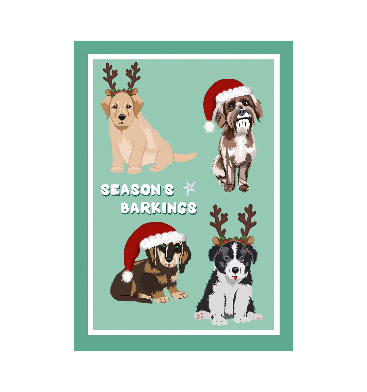 Christmas puppies card