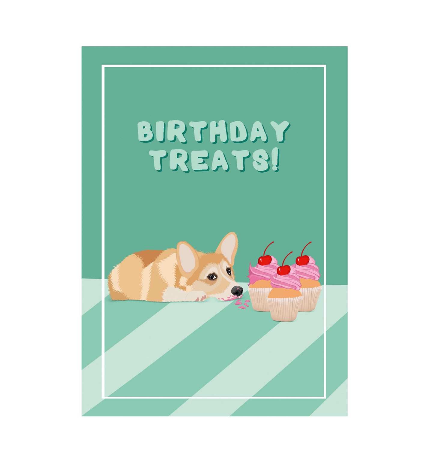 ‘Corgi and cupcakes’ card