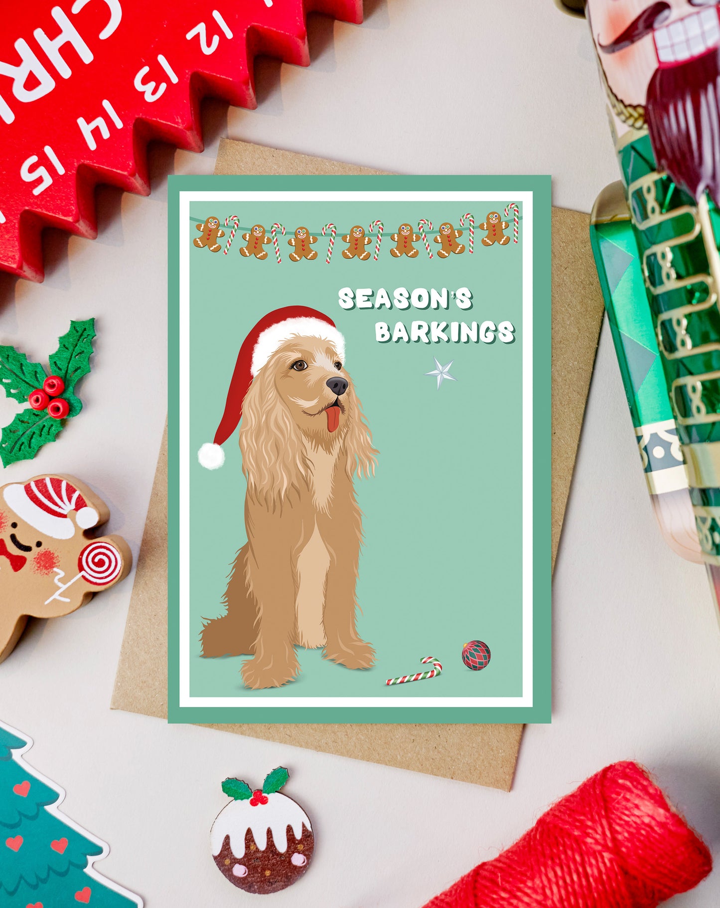 'Golden Spaniel' Christmas Card