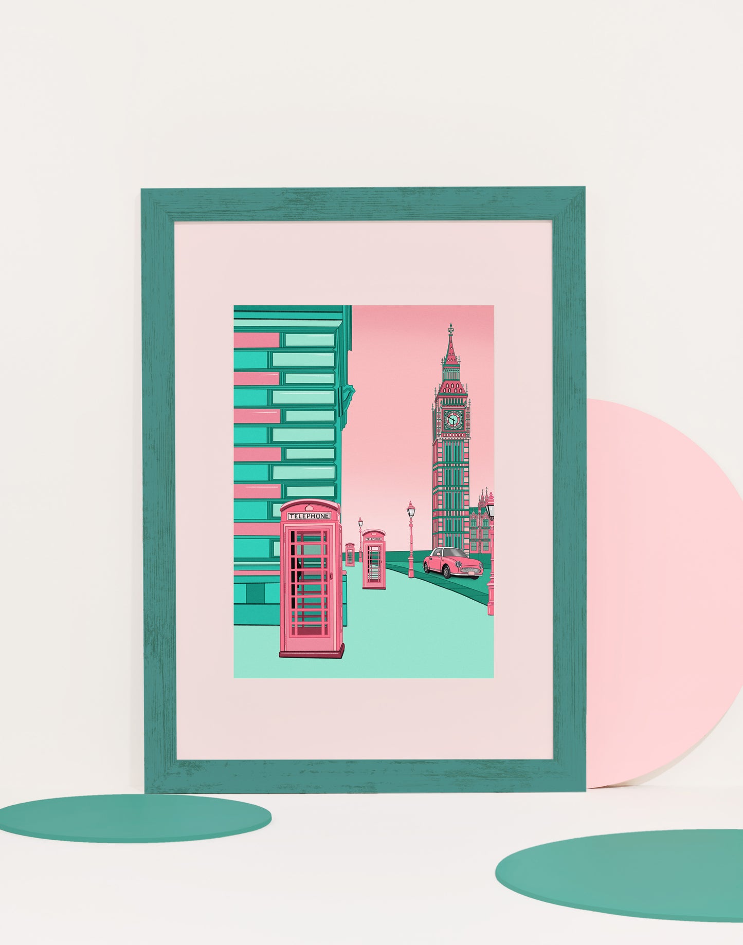 ‘Pink and Mint Big Ben’ Print