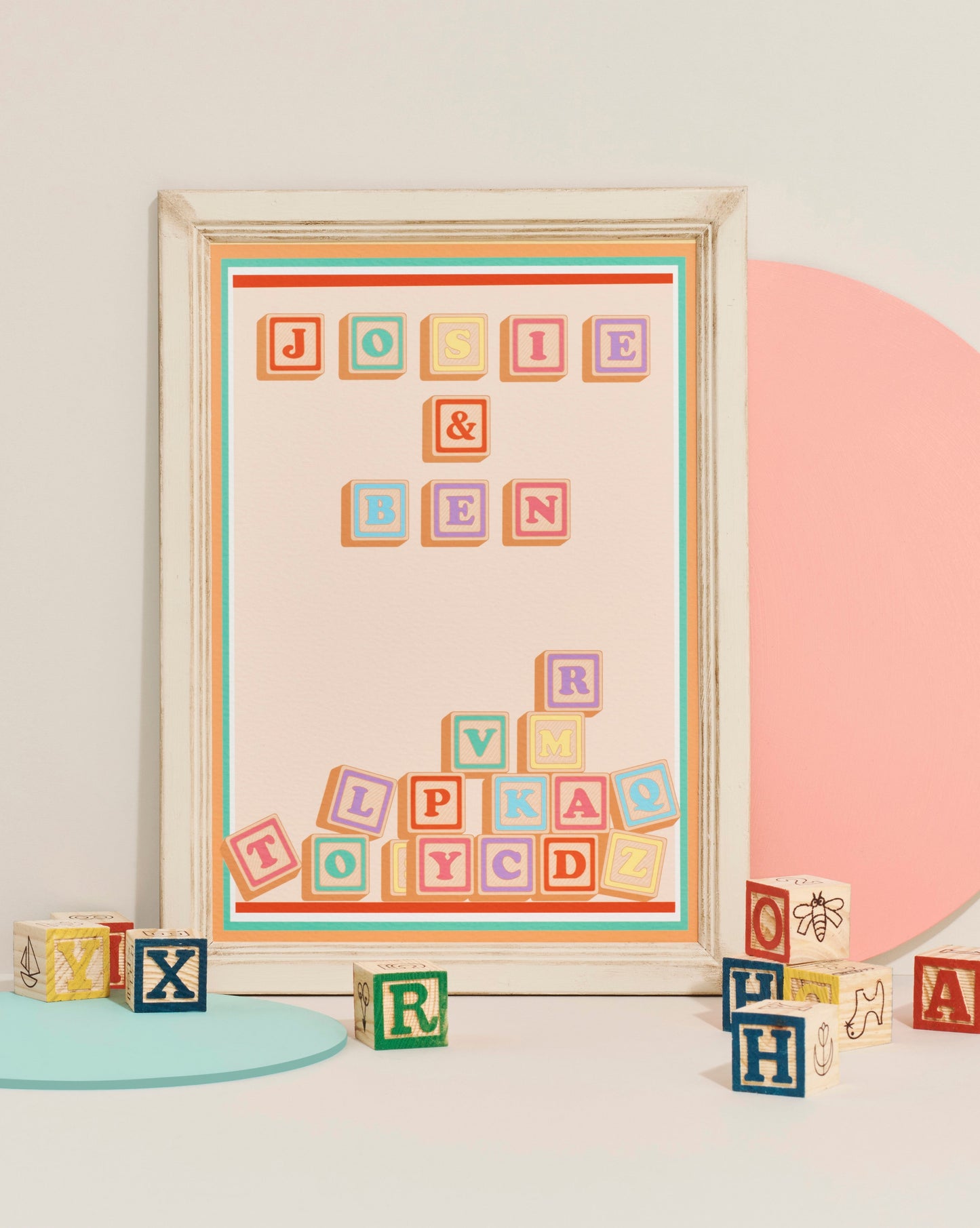 ‘Alphabet blocks name’ print