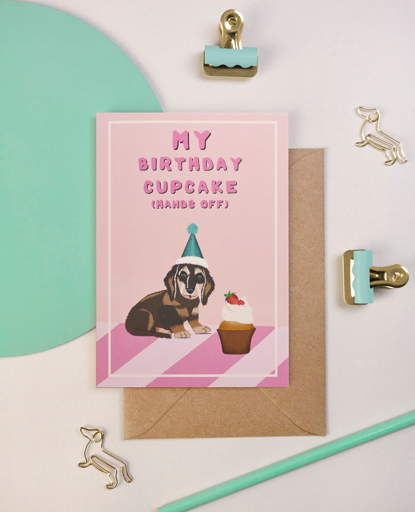 ‘Sausages and cupcakes’ card