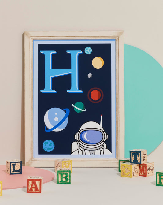 'Space letter' children’s print