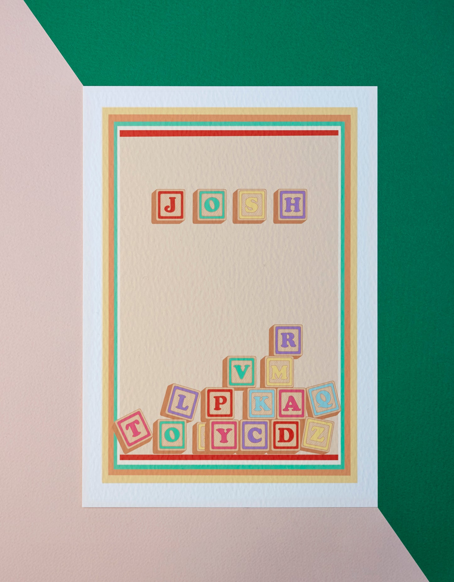 ‘Alphabet blocks name’ print