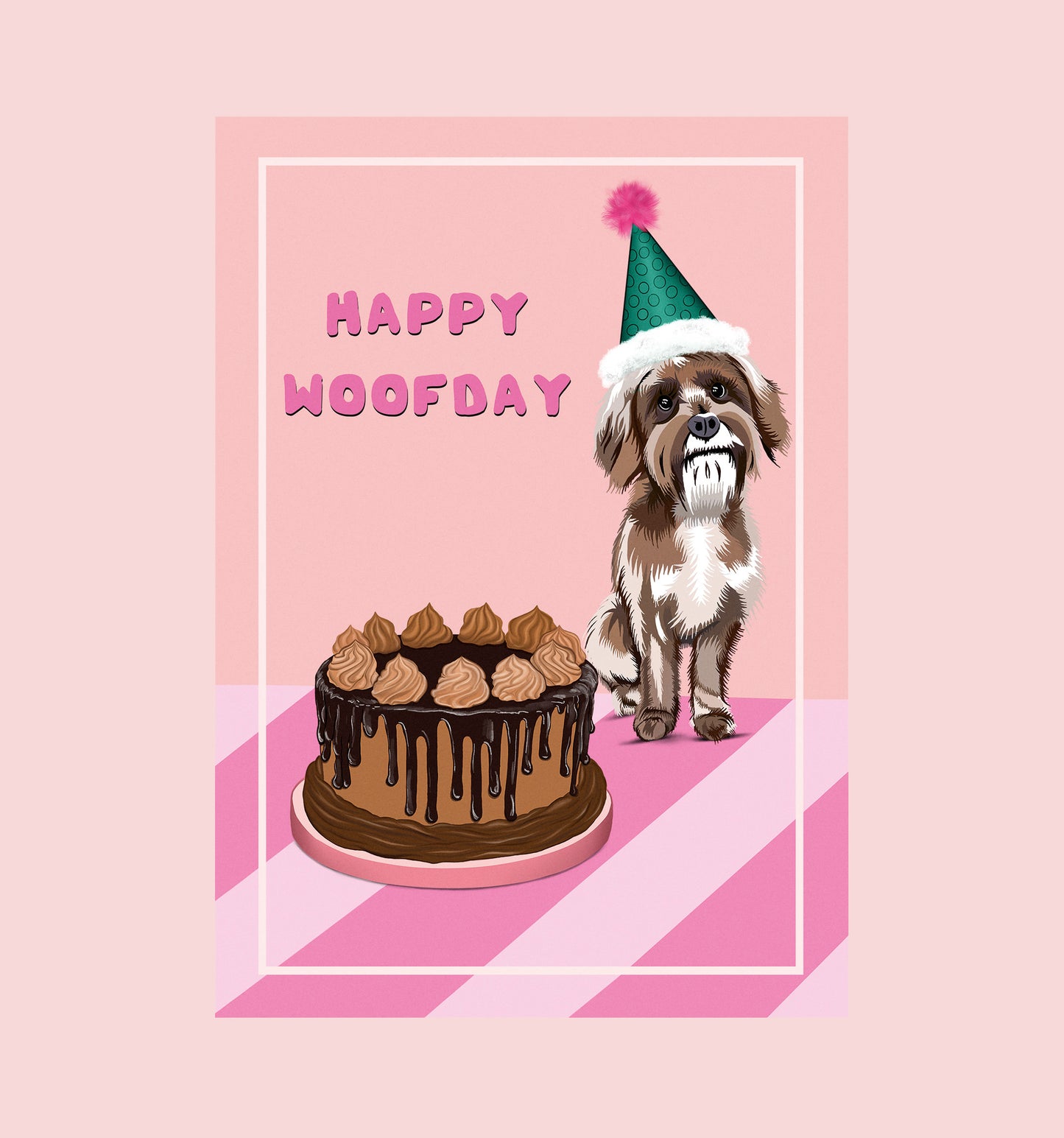 ‘Happy woofday’ card (Pink)